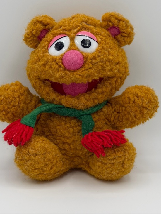 Jim Henson Other - Vintage 1987 Henson Baby Fozzie Bear Stuffed Plush With Holiday Scarf
